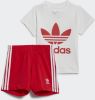 Adidas Originals Trefoil Short en T shirt Set White/Vivid Red Kind online kopen