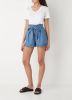 Superdry High waist straight fit korte broek van lyocell met strikceintuur online kopen
