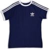 Adidas 3 Stripe Shortsleeve basisschool T Shirts Blue Katoen Jersey online kopen