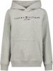 Tommy Hilfiger unisex hoodie met logo grijs melange online kopen