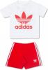 Adidas Originals Trefoil Short en T shirt Set White/Vivid Red Kind online kopen