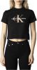 Calvin Klein Shirt met ronde hals SEASONAL MONOGRAM BABY TEE met jeans logo opschrift online kopen