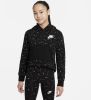 Nike Sportswear Fleecehoodie met print voor meisjes Black/White Kind online kopen