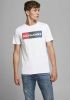JACK & JONES ESSENTIALS T shirt JJECORP met logo wit online kopen