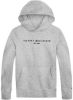 Tommy Hilfiger unisex hoodie met logo grijs melange online kopen